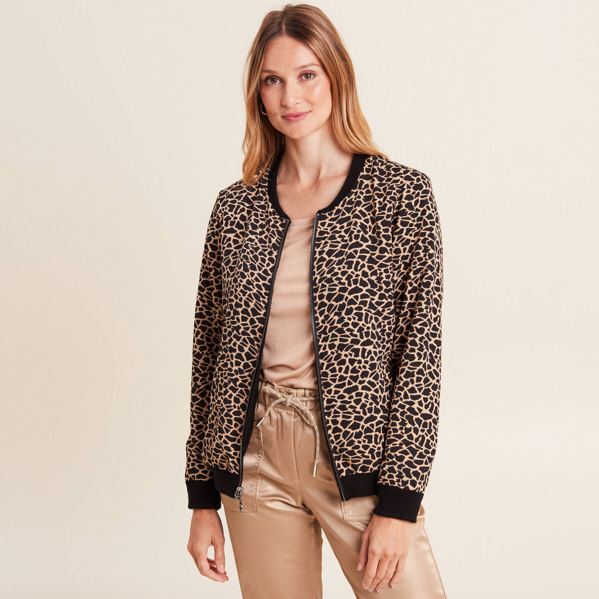 Gilet réversible manches longues noir femme