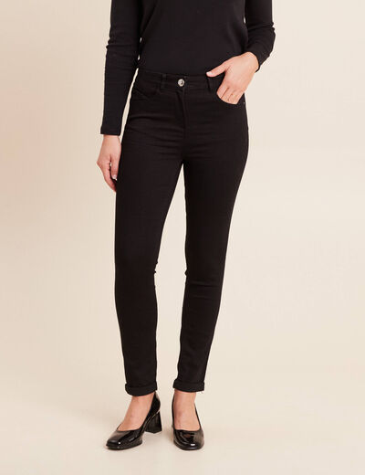 Jean coupe ajust&eacute;e 7/8&egrave;me noir femme