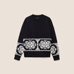 Pull col rond noir femme