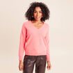Pull en cachemire col v rose vif femme