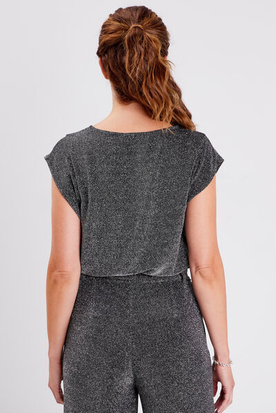 T-shirt manches courtes noir femme