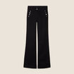 Pantalon coupe bootcut &agrave; pont noir femme