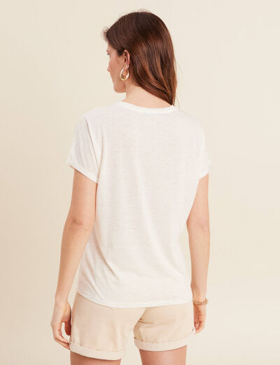 T-shirt manches courtes ecru femme