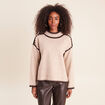 Pull col montant beige femme