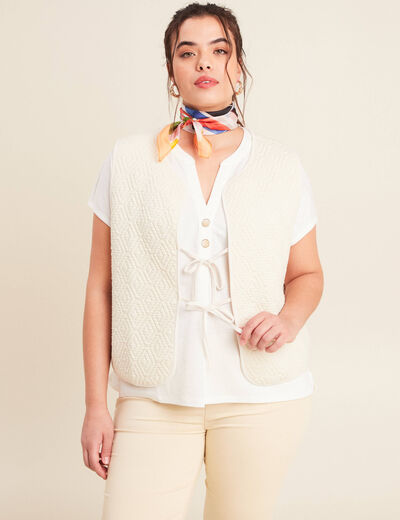 T-shirt manches courtes ecru femme