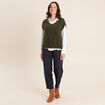 Pull sans manches vert kaki femme