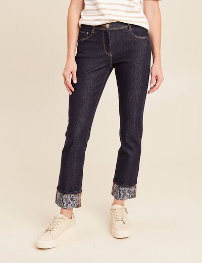Jean ajusté taille standard denim brut femme