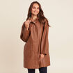 Parka à capuche marron foncé femme