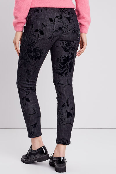 Jean ajusté taille standard denim gris femme