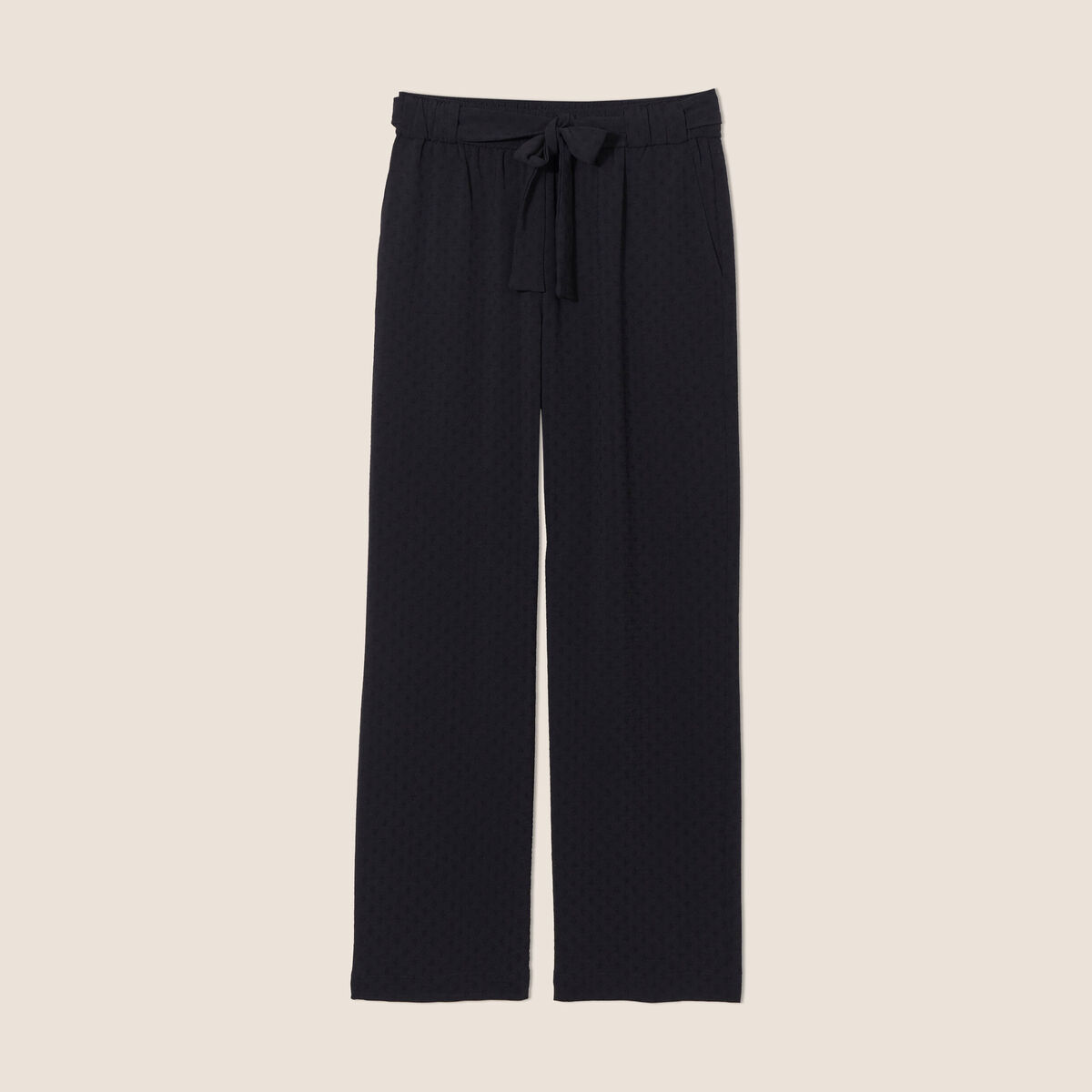 Pantalon flou droit 7/8ème noir femme