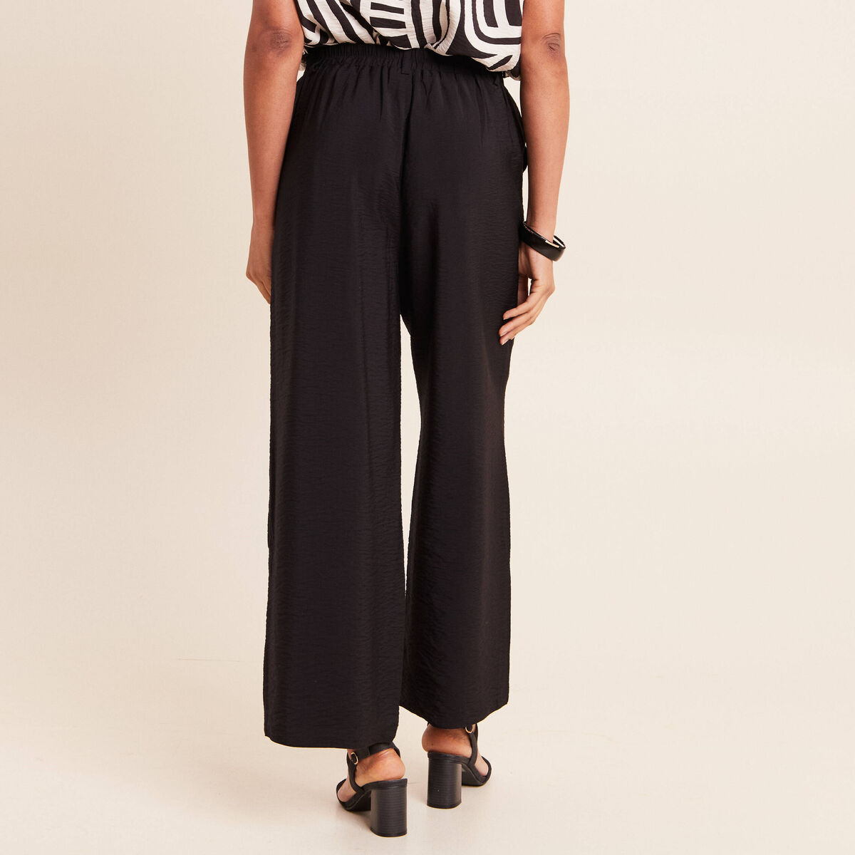 Pantalon magique Le R&eacute;versible large noir femme