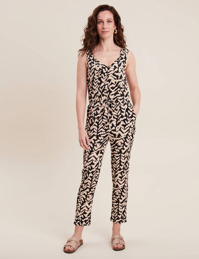 Combinaison pantalon droite noir femme