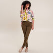 Pantalon magique ajusté taille standard vert olive femme