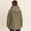 Doudoune doubl&eacute;e avec capuche vert kaki femme
