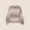 Pull col rond &agrave; sequins taupe femme