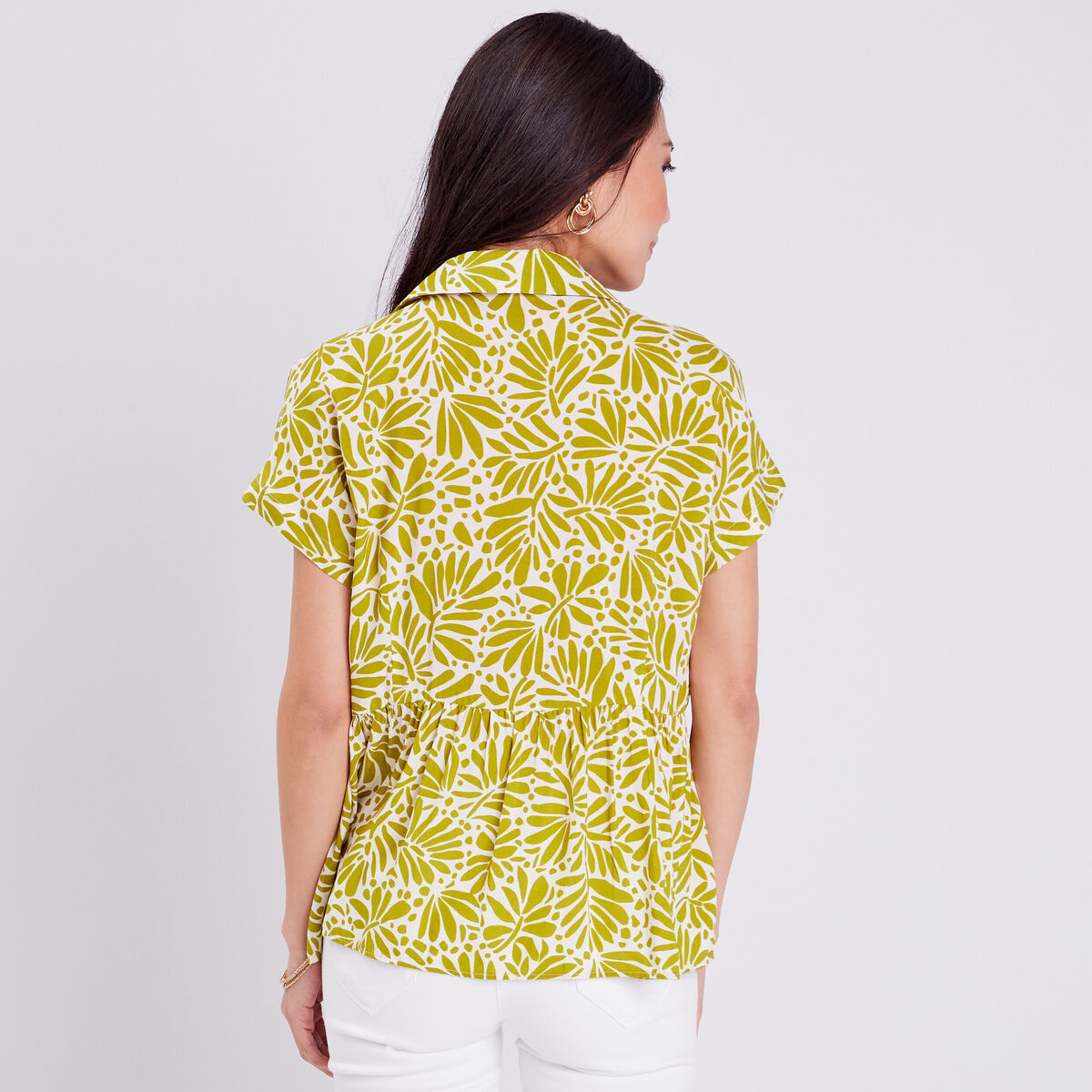 Blouse manches courtes vert femme