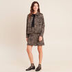 Veste droite doubl&eacute;e beige femme