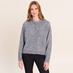 Gilet avec d&eacute;tails au col gris fonc&eacute; femme