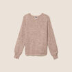 Pull col rond beige femme