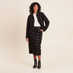 Jupe en maille doubl&eacute;e noir femme