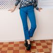Jean droit taille basse 7/8&egrave;me bleu femme