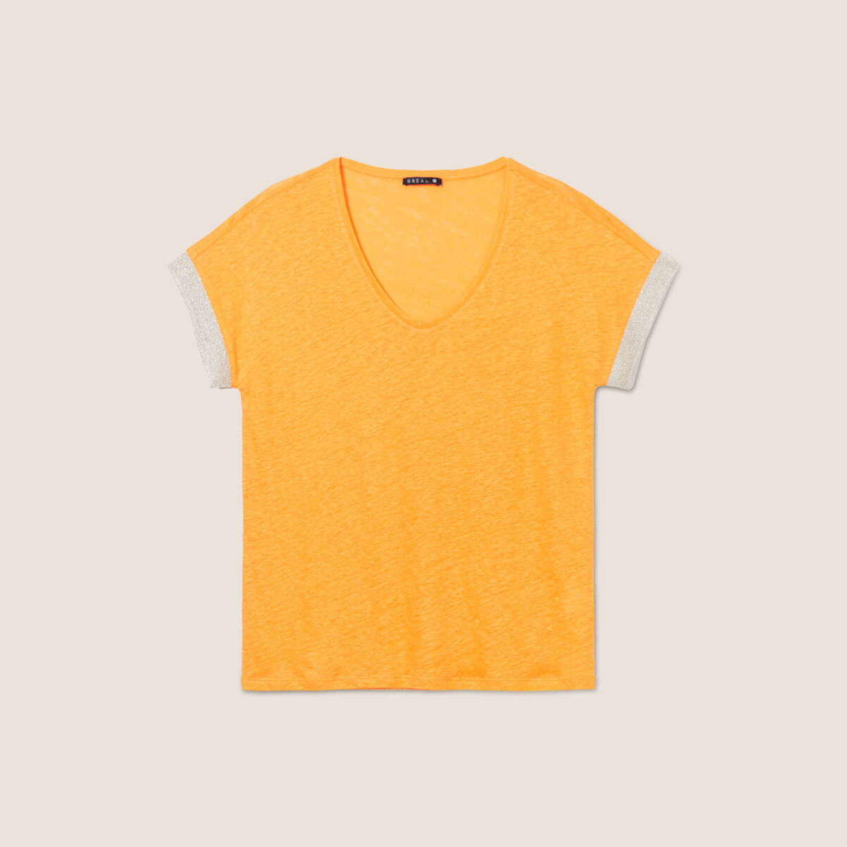 T-shirt manches courtes jaune or femme