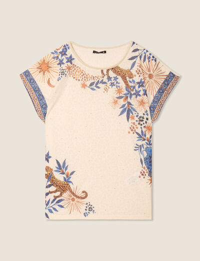 T-shirt manches courtes ecru femme