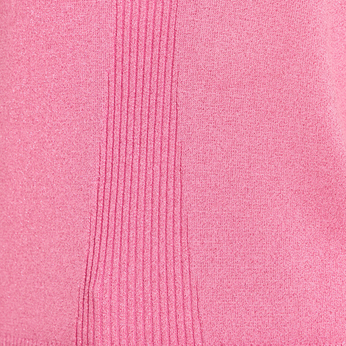 Pull manches longues col en V rose femme