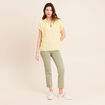 Jean coupe droite 7/8&egrave;me vert clair femme