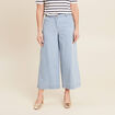 Jean large 7/8ème taille haute denim bleach femme