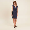 Robe courte ajustée bleu marine femme