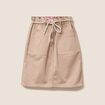Jupe droite r&eacute;versible marron femme