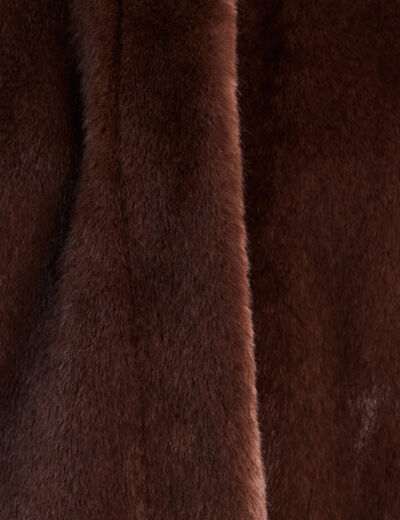 Poncho cape doubl&eacute; marron fonc&eacute; femme