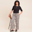 Pantalon large taille standard sable femme