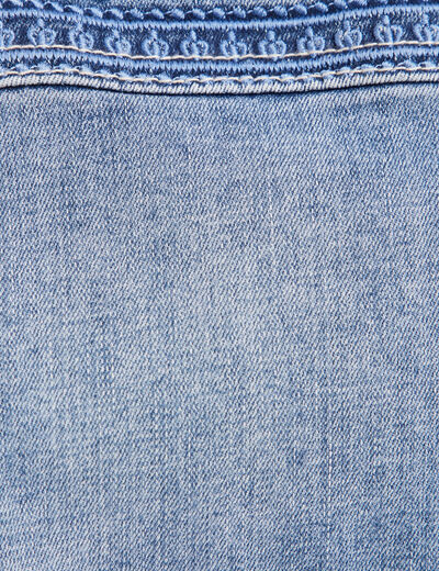 Robe droite brodée en jean denim double stone femme