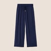 Pantalon large bleu marine femme