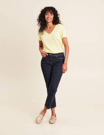 Jean droit 7/8ème denim brut femme