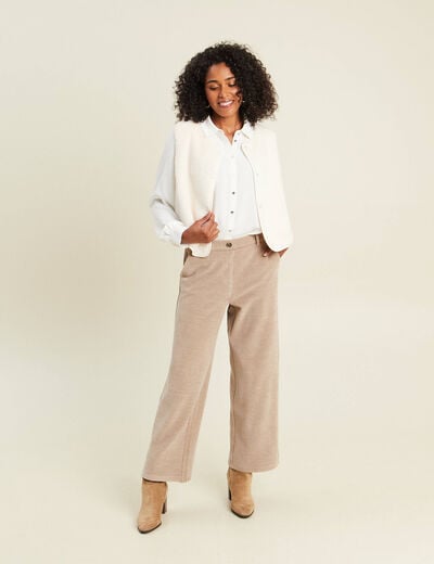 Chemise fluide manches longues ecru femme