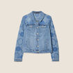 Veste en jean brod&eacute;e denim double stone femme