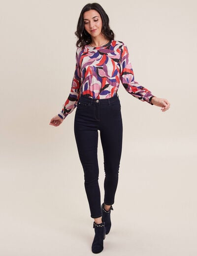 Jeans léger taille haute 7/8ème denim brut femme