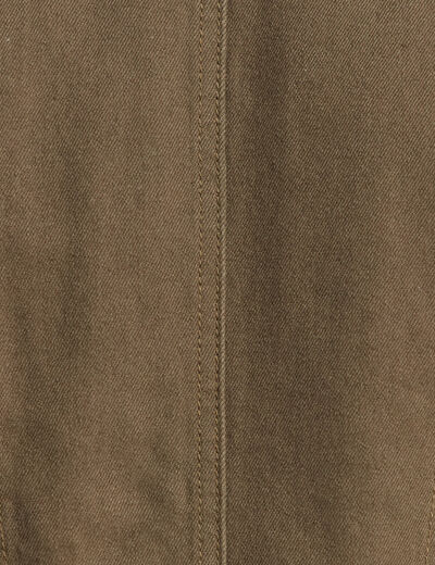 Veste en jean détails tressés vert olive femme