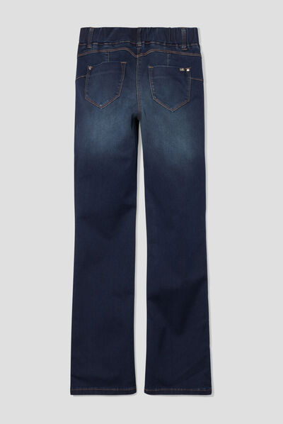 Jean tregging taille élastiquée denim brut femme