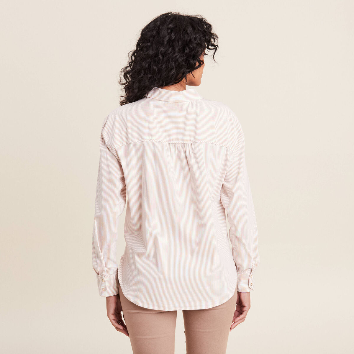 Chemise manches longues beige femme