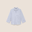 Chemise manches 3/4 bleu femme