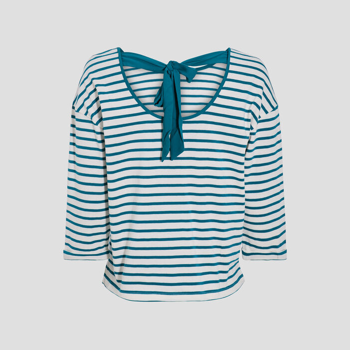 T-shirt manches 3/4 vert canard femme