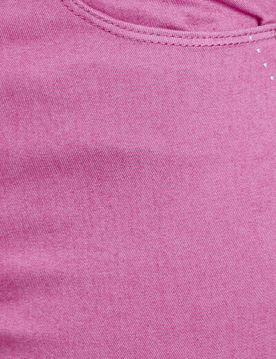 Pantacourt droit taille haute violet femme