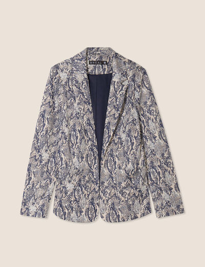 Veste cintrée col châle beige femme