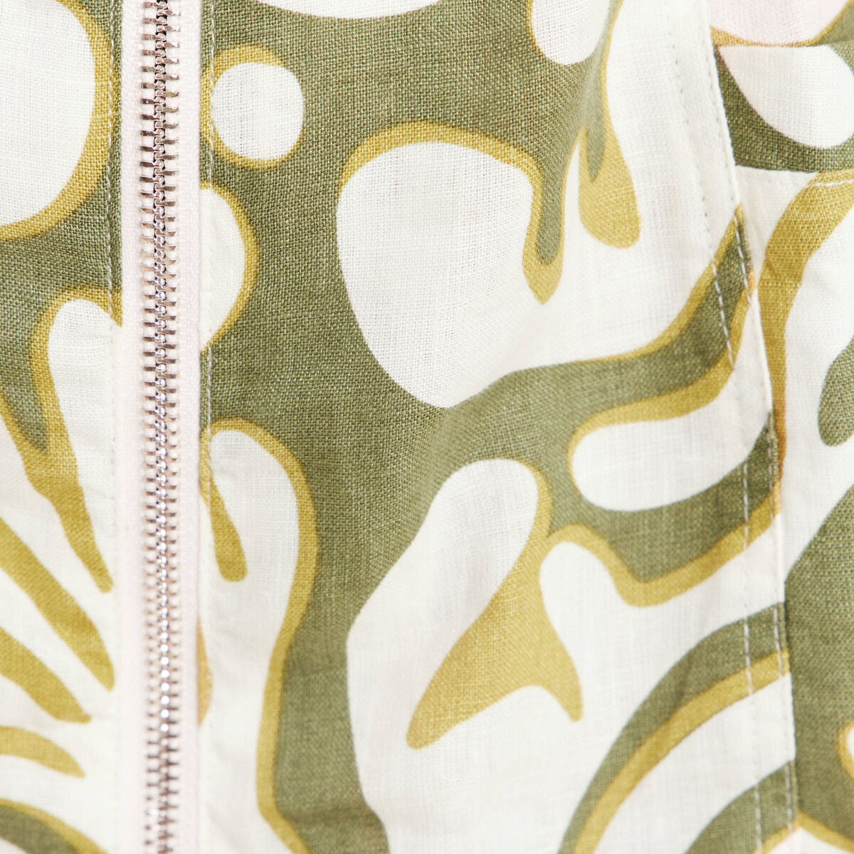 Robe droite zipp&eacute;e vert femme