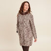 Manteau imprim&eacute; r&eacute;versible marron fonc&eacute; femme