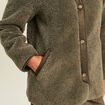 Manteau bouclette doubl&eacute; manches longues vert kaki femme